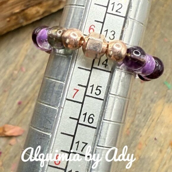 Beaded amethyst ring - Picture 2 of 2